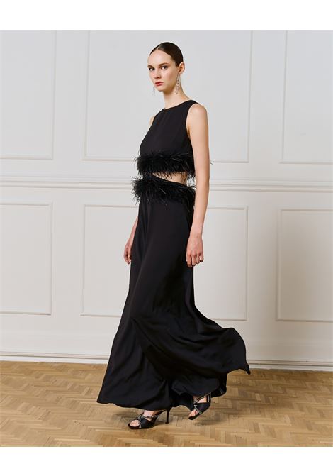 Maxi abito con dettaglio laterale ritagliato Nero ACCESS fashion | 54-3343-183BLACK